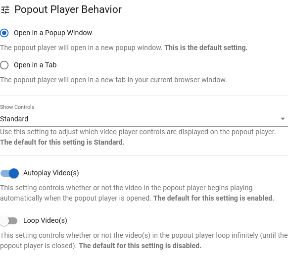 YouTube Popout Player