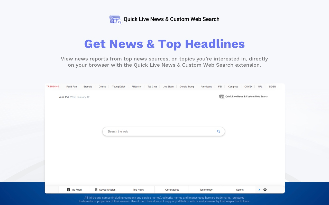Quick Live News & Custom Web Search