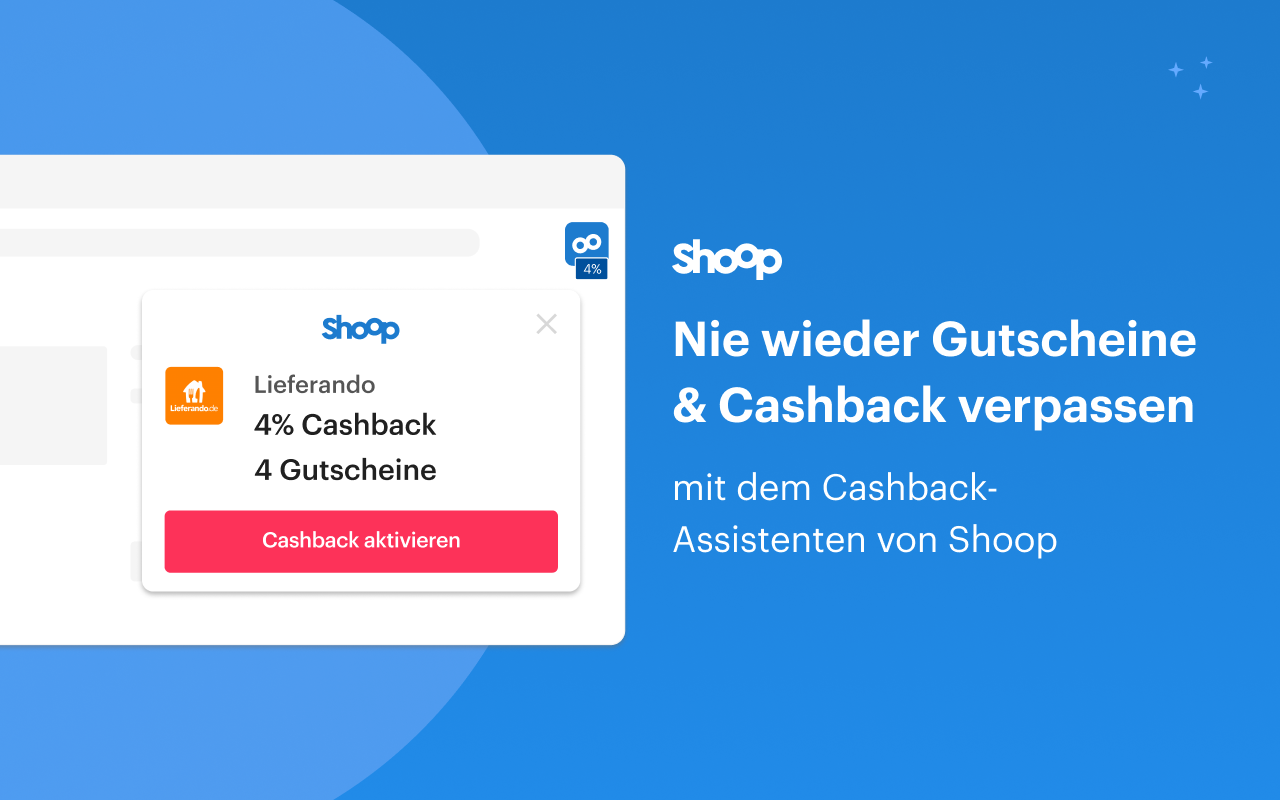 Cashback Assistent von Shoop.de