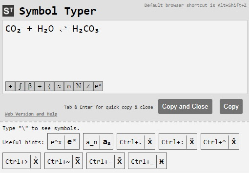 Symbol Typer - Write Math and Symbols Easily