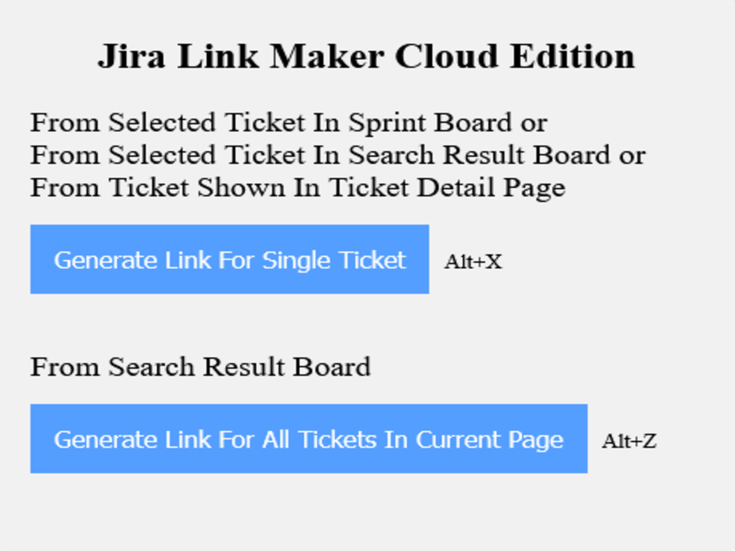 Jira Link Maker Cloud Edition