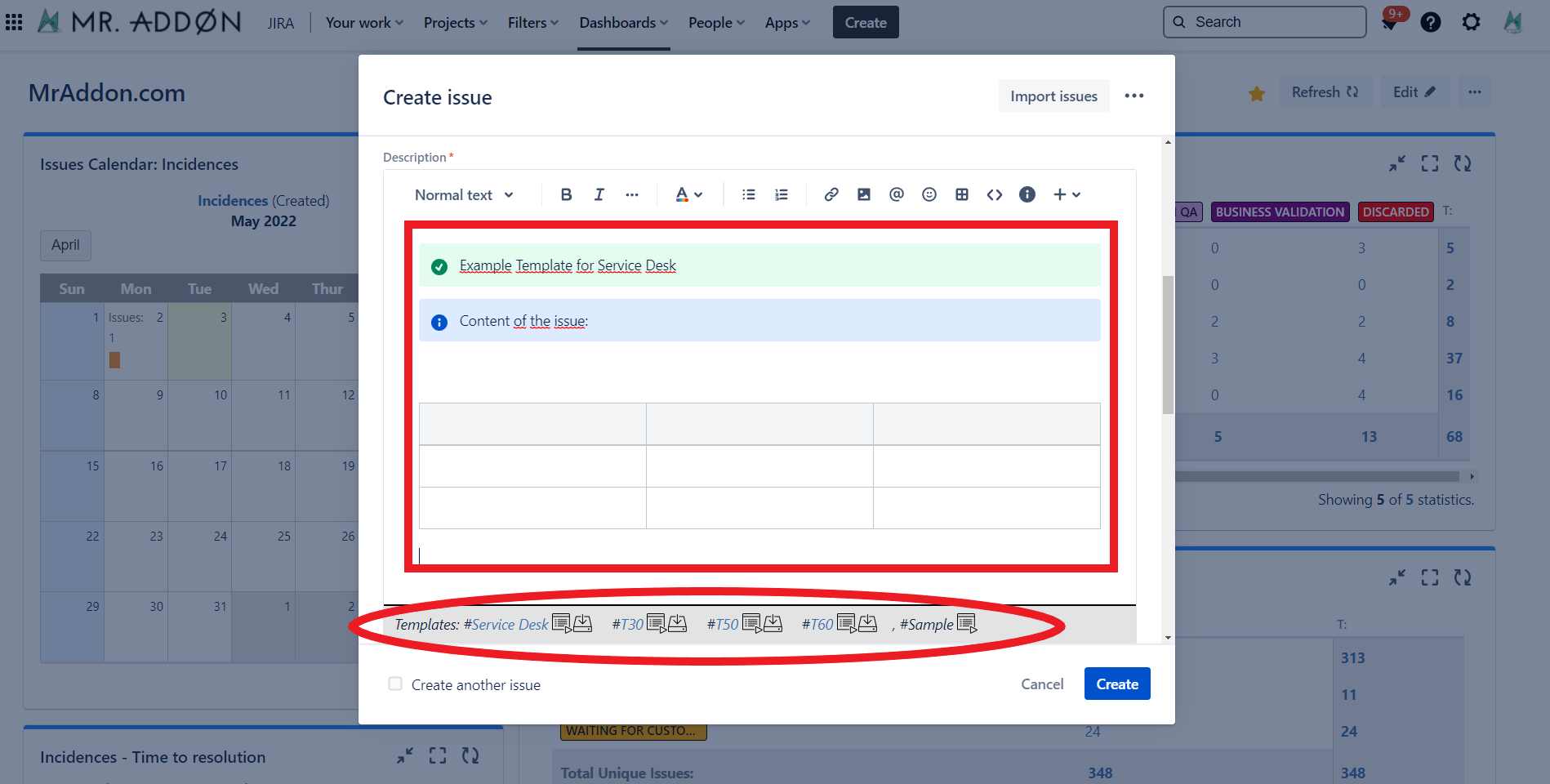 Description & Comment Templates for Jira Cloud