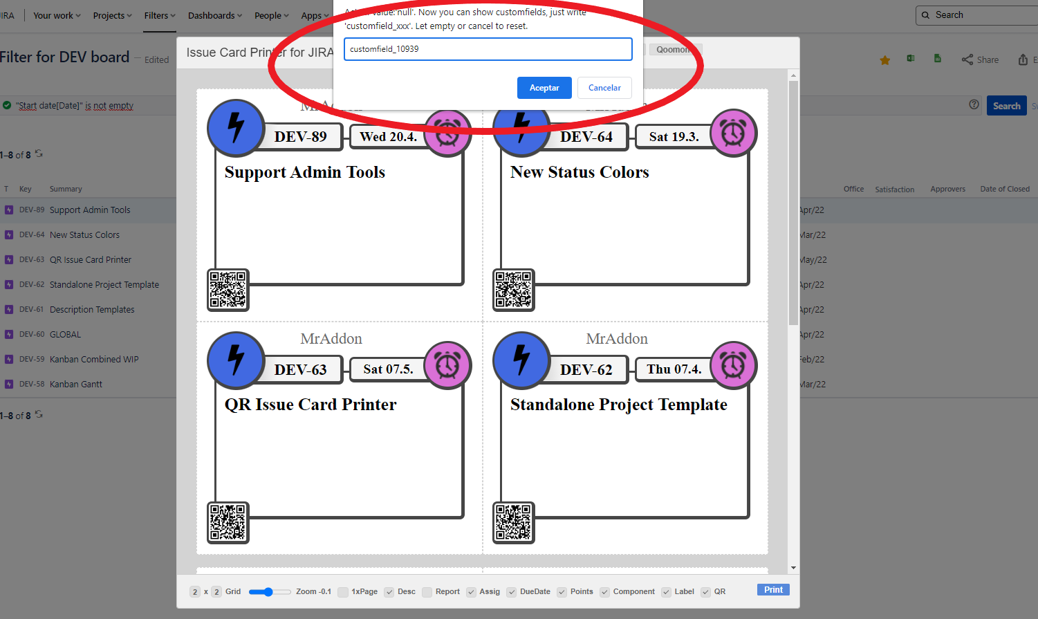 QR Issue Card Printer PRO for Jira Cloud