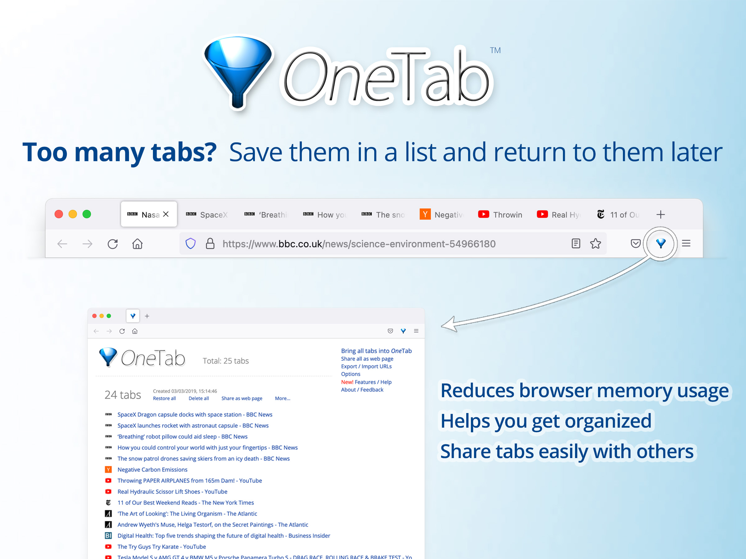 Tabs placed on the left when using OneTab