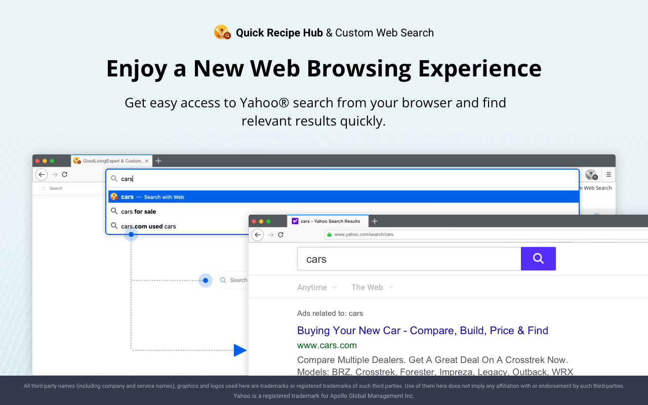 Quick Recipe Hub & Custom Web Search