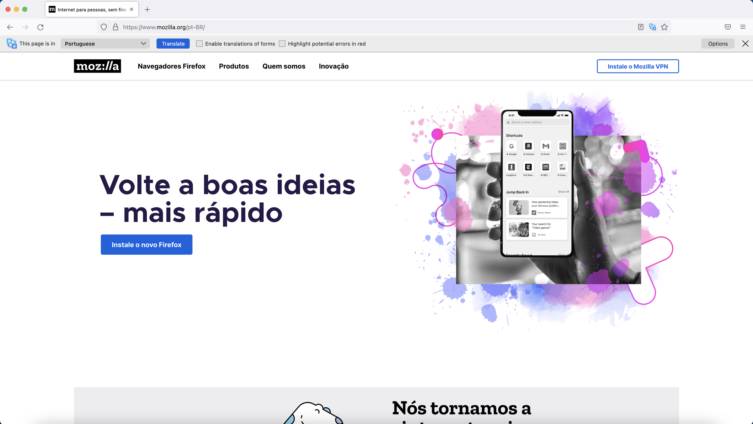 How to translate a website in Portuguese language