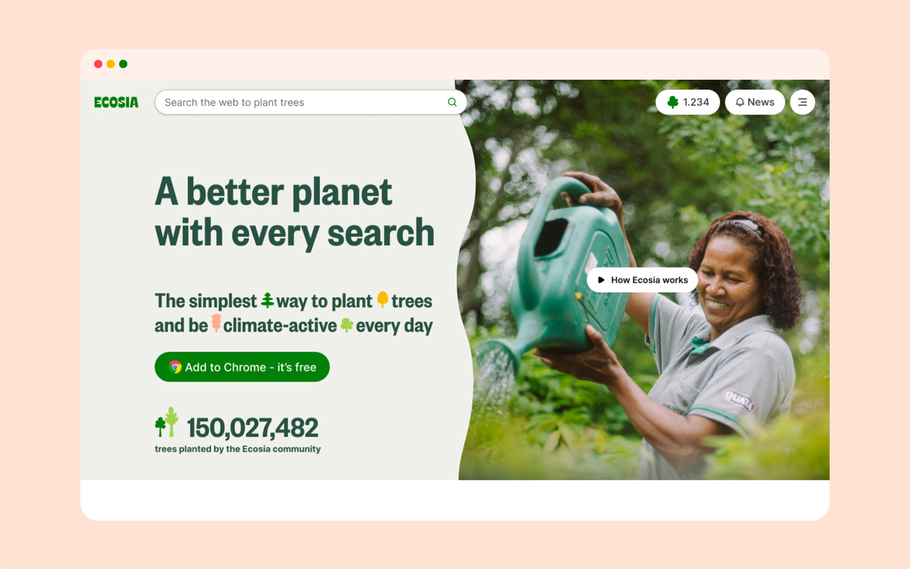 Ecosia — The search engine that plants trees 🌱