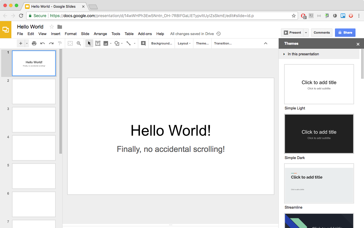 Stop Slide Scrolling in Google Presentation promo image
