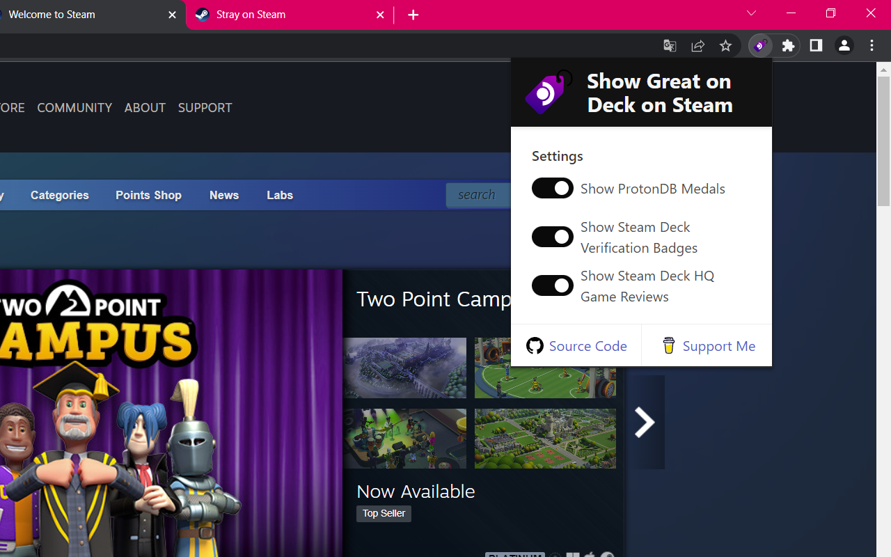 Show Great on Deck on Steam