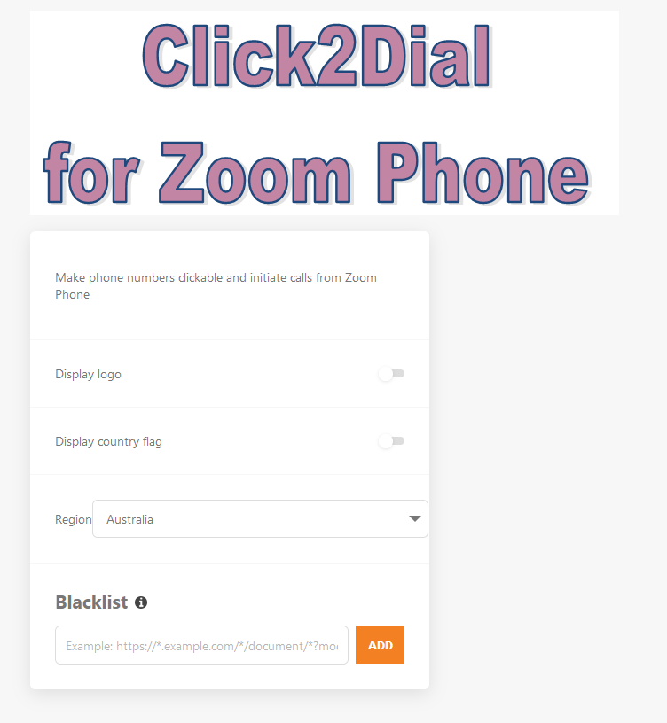 Zoom Phone Click2Dial
