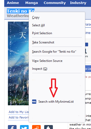 Search with MyAnimeList