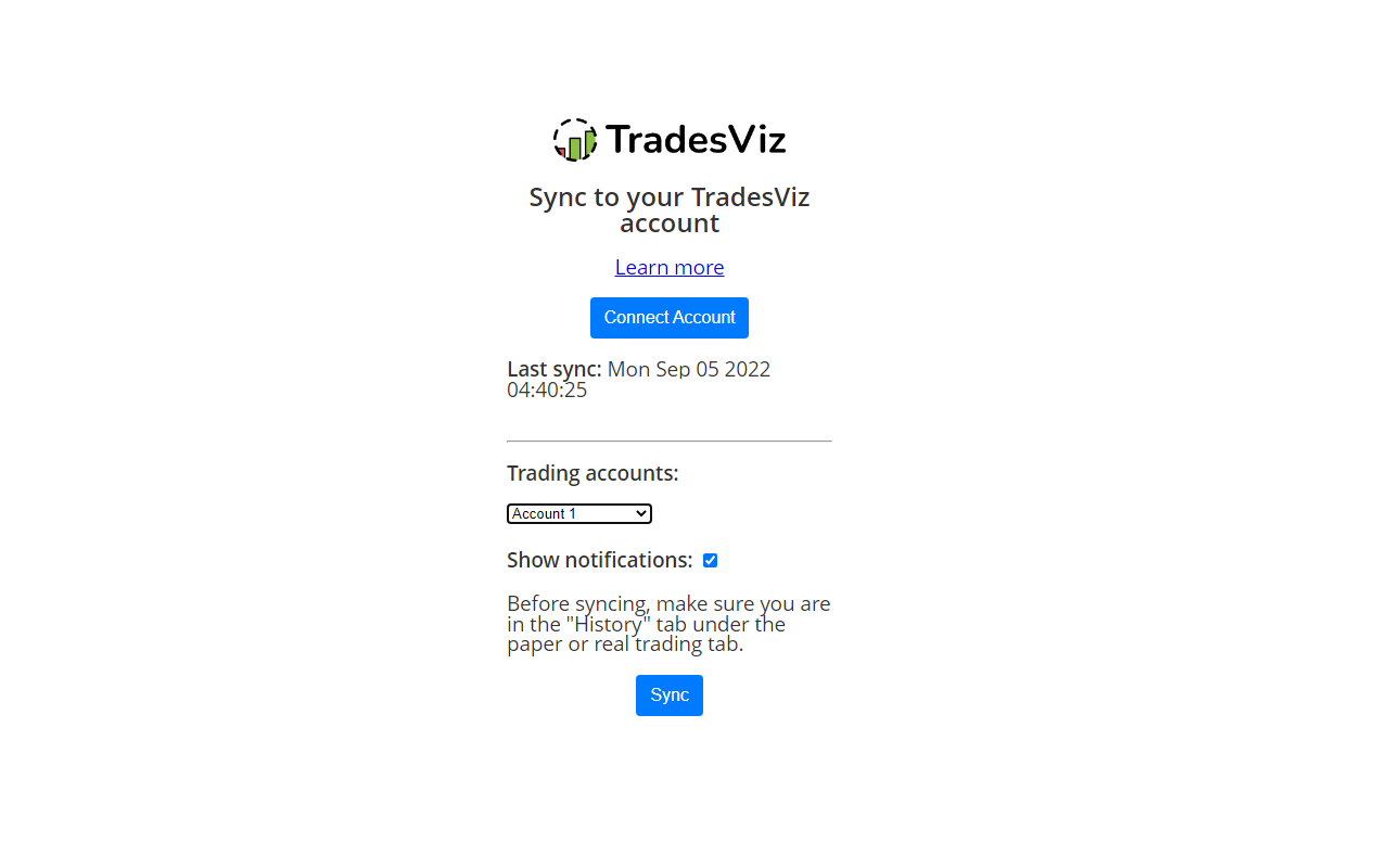 TradesViz: Sync Trades from TradingView
