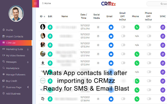 CRMzz - Whats App Groups Contacts Importer