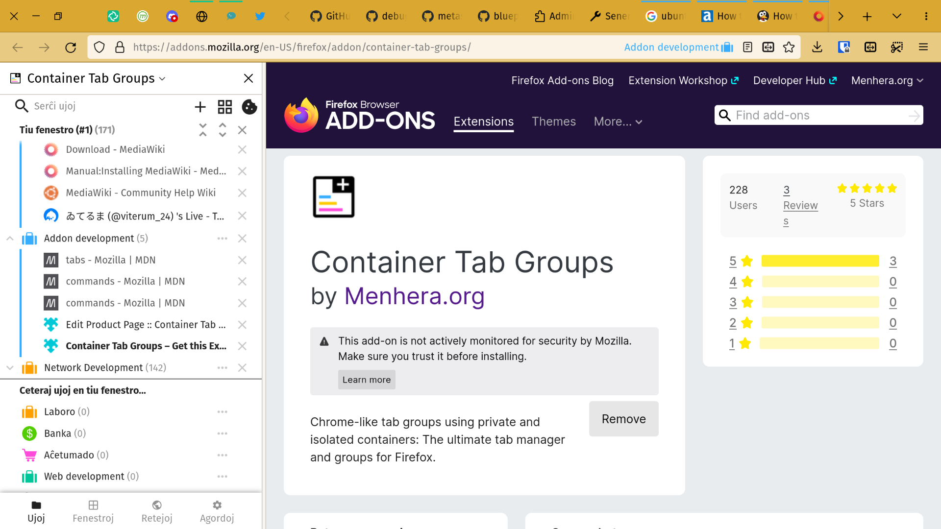 Container Tab Groups