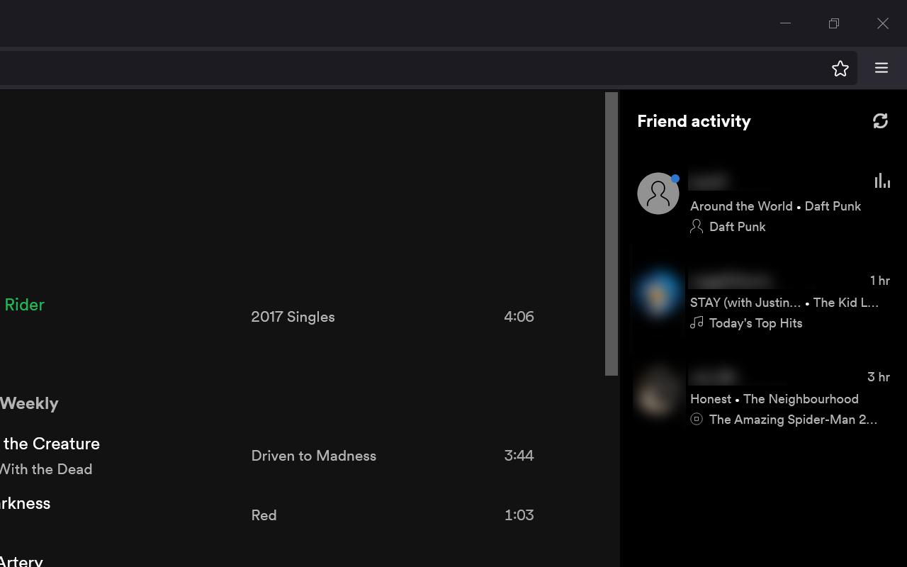 Spotify Friend Activity