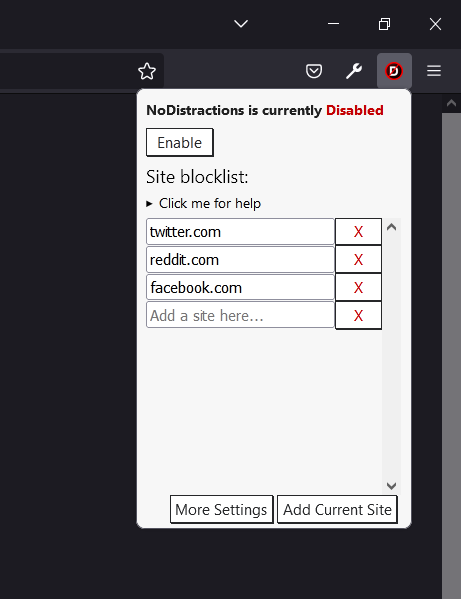 NoDistractions - website blocker