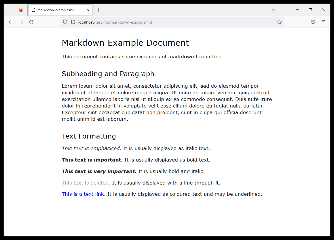 Markdown file reader
