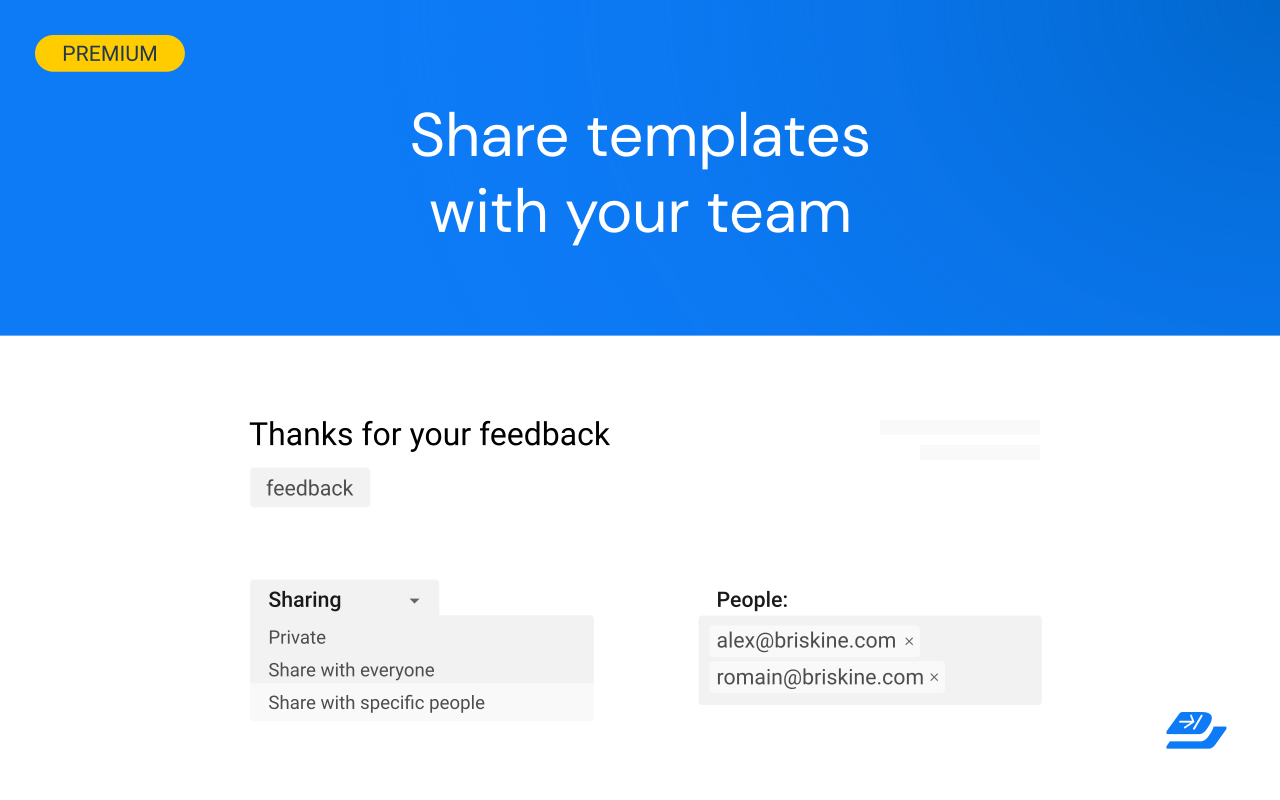 Briskine: Email templates for Gmail