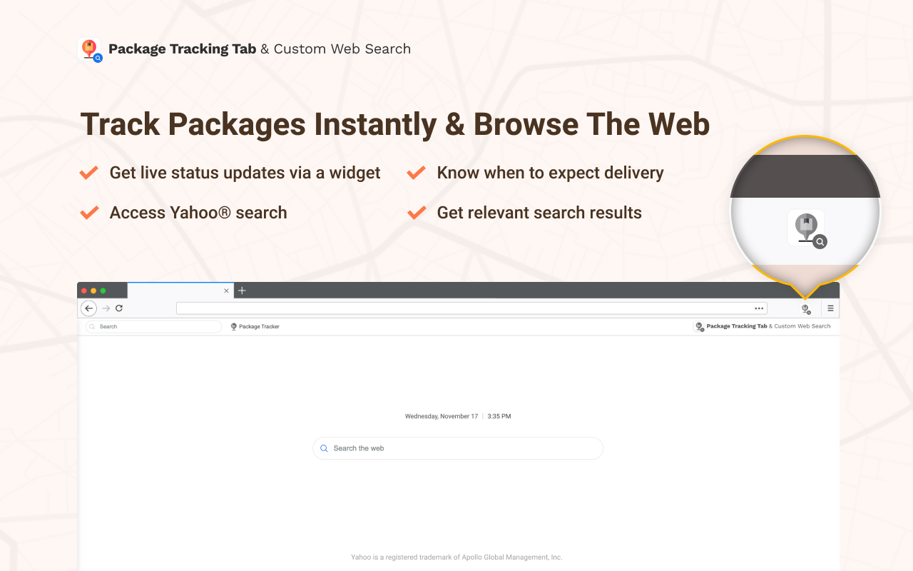 Package Tracking Tab & Custom Web Search