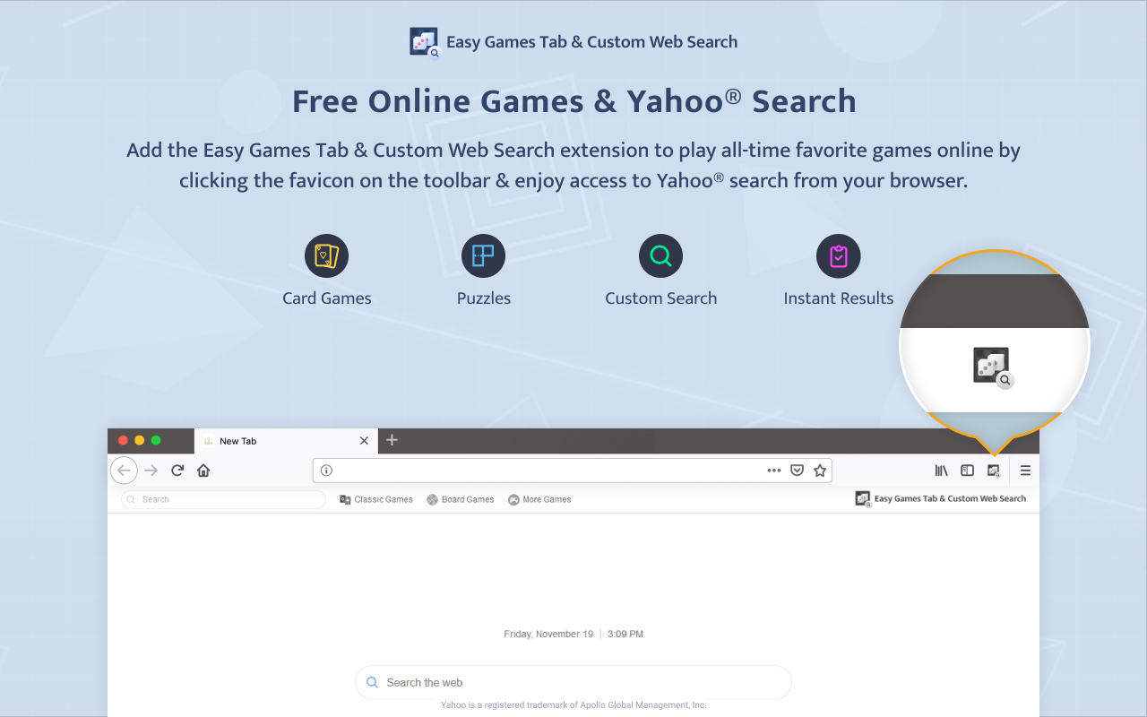 Easy Games Tab & Custom Web Search