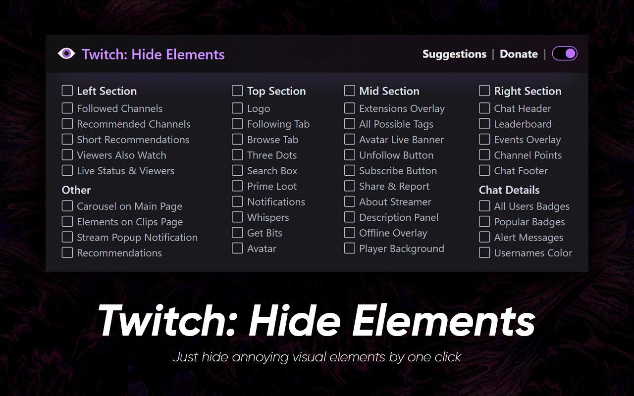 Twitch: Hide Elements