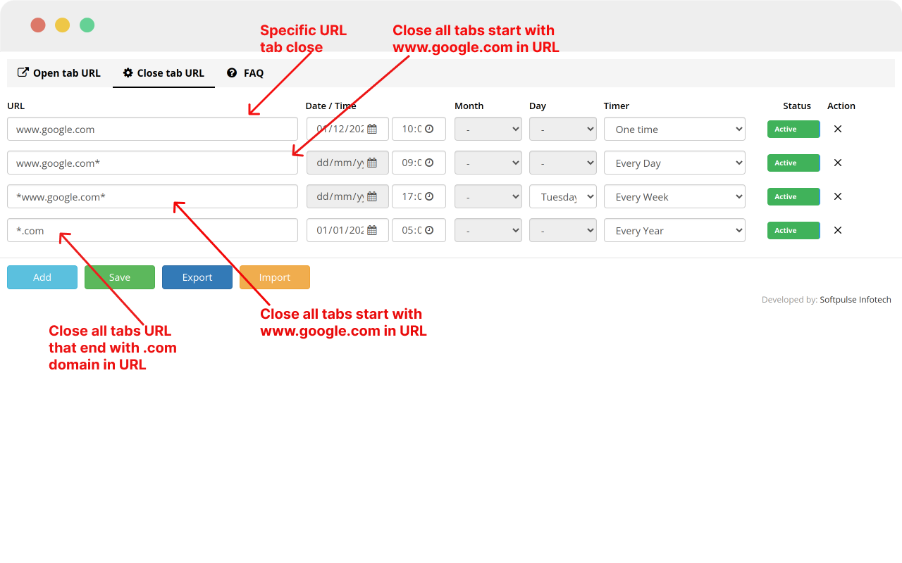 Tab Scheduler - auto open & close