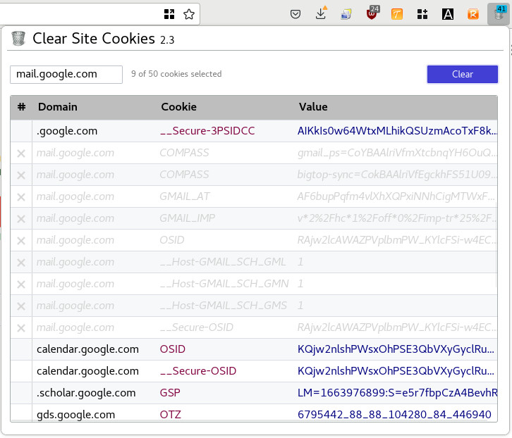 Clear Site Cookies