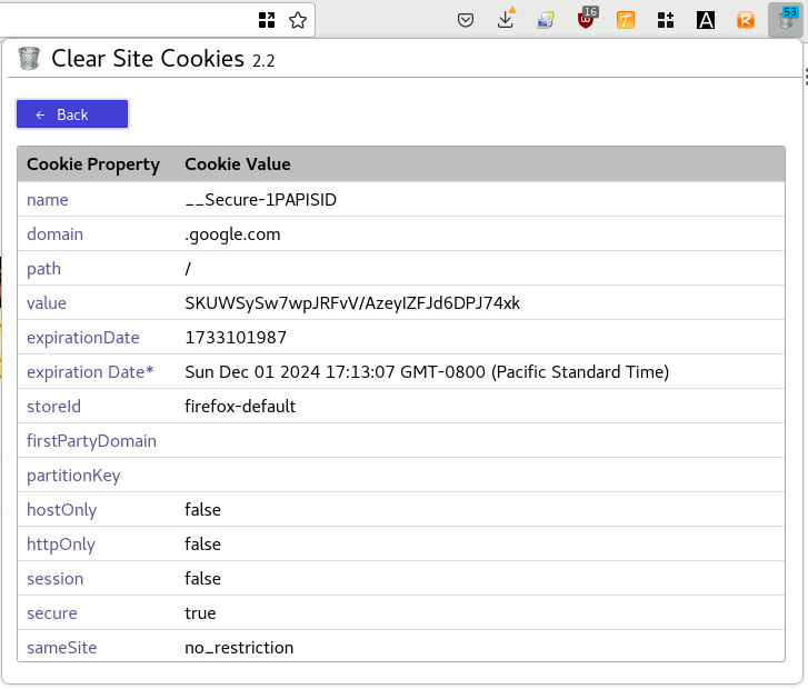 Clear Site Cookies