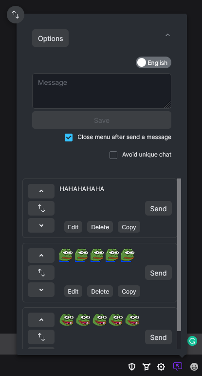 Favorite chat messages