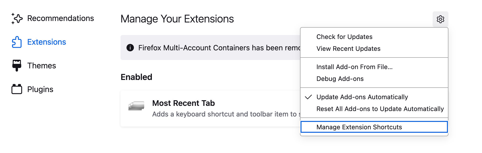 Most Recent Tab - Keyboard shortcut for last tab
