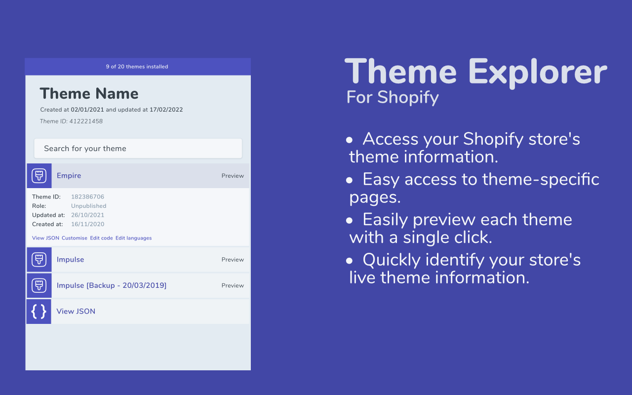 Theme Explorer for Shopify