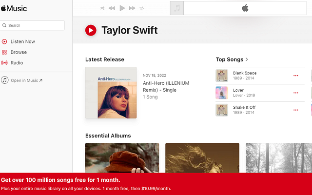 Apple Music(iTunes) Web Player