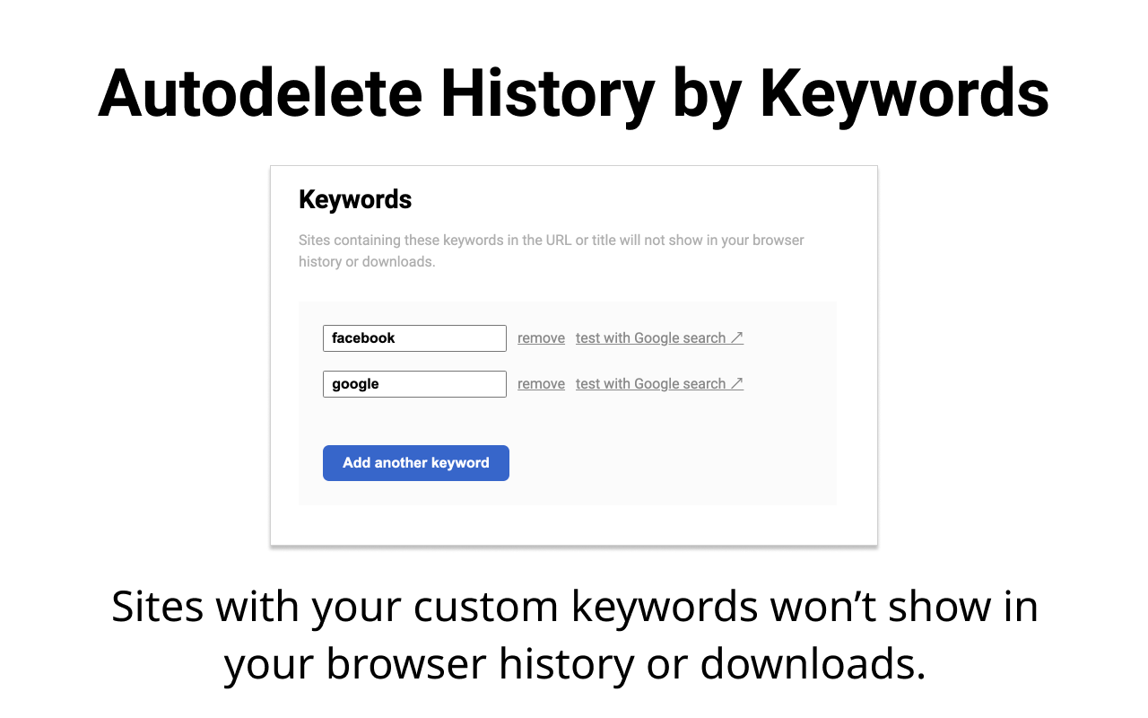 Autodelete History by Keywords or URL