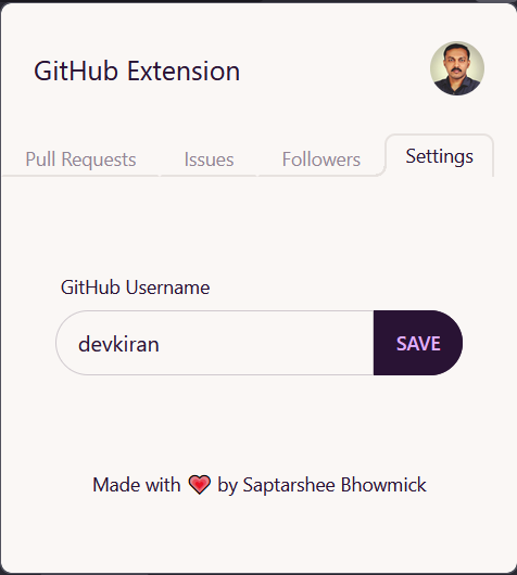 Github extension