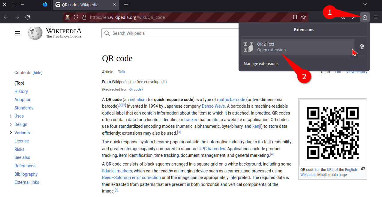 QR 2 Text