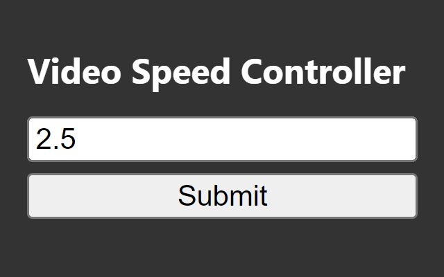 Video Speed Controller