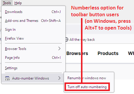 Auto-number Windows - stable menu order