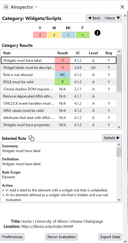AInspector for WCAG Accessibility Evaluation