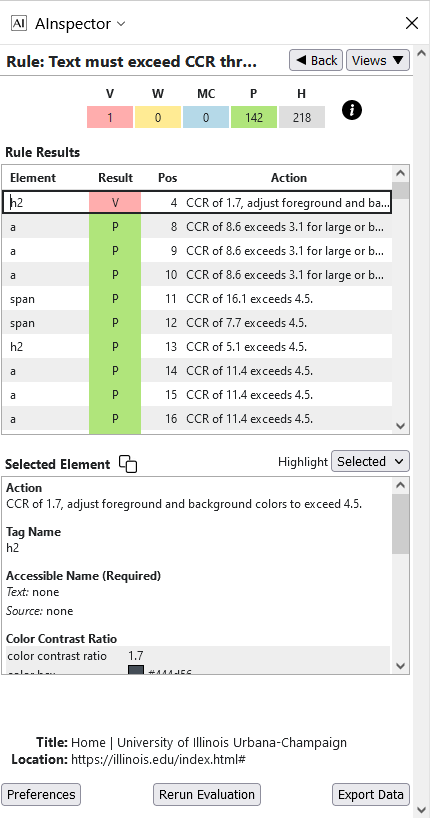 AInspector for WCAG Accessibility Evaluation