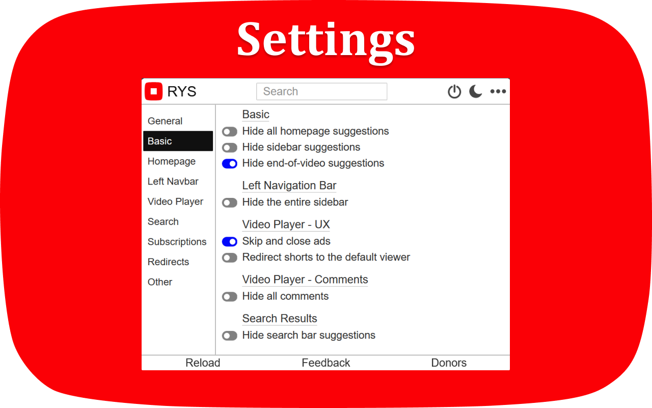 RYS — Remove YouTube Suggestions