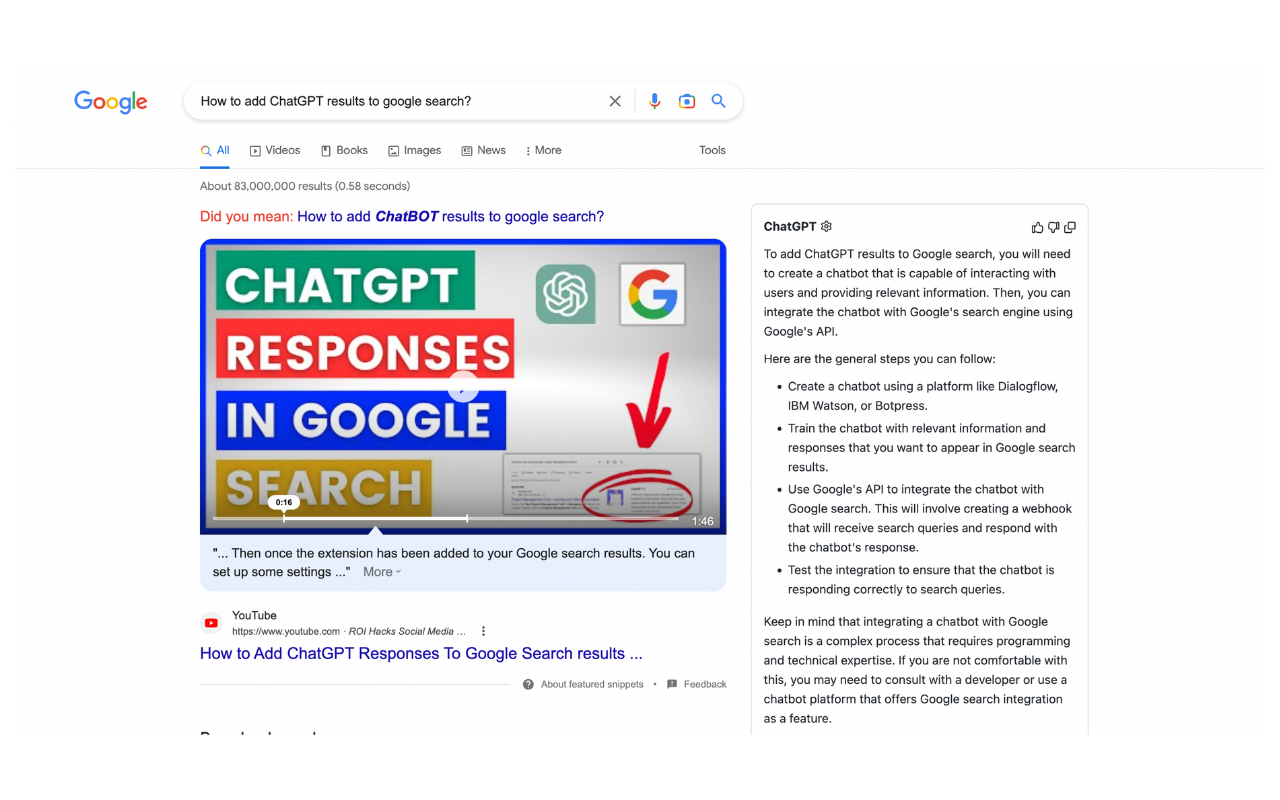 ChatGPT in Google Search promo image