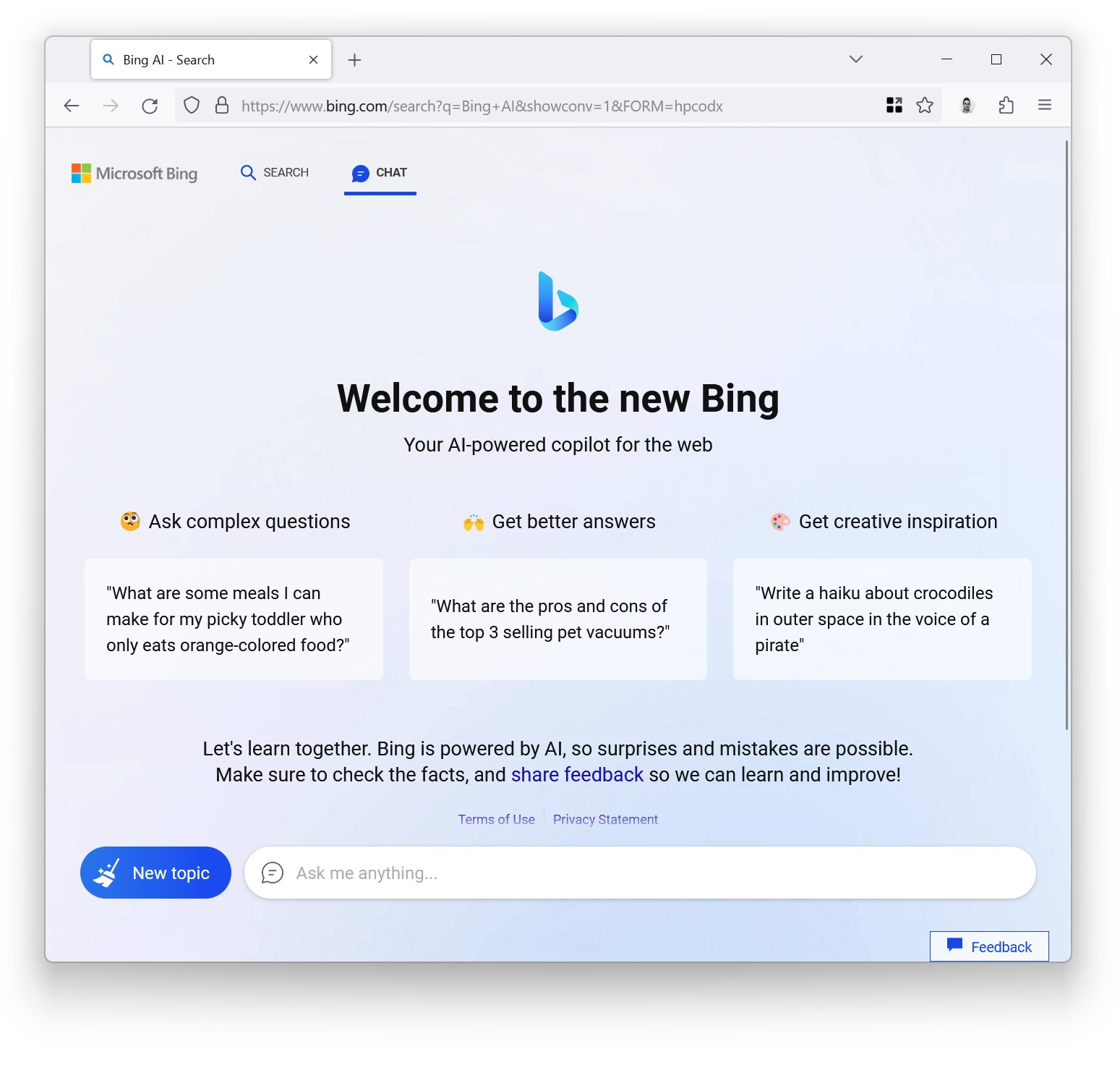 Bing AI for Firefox