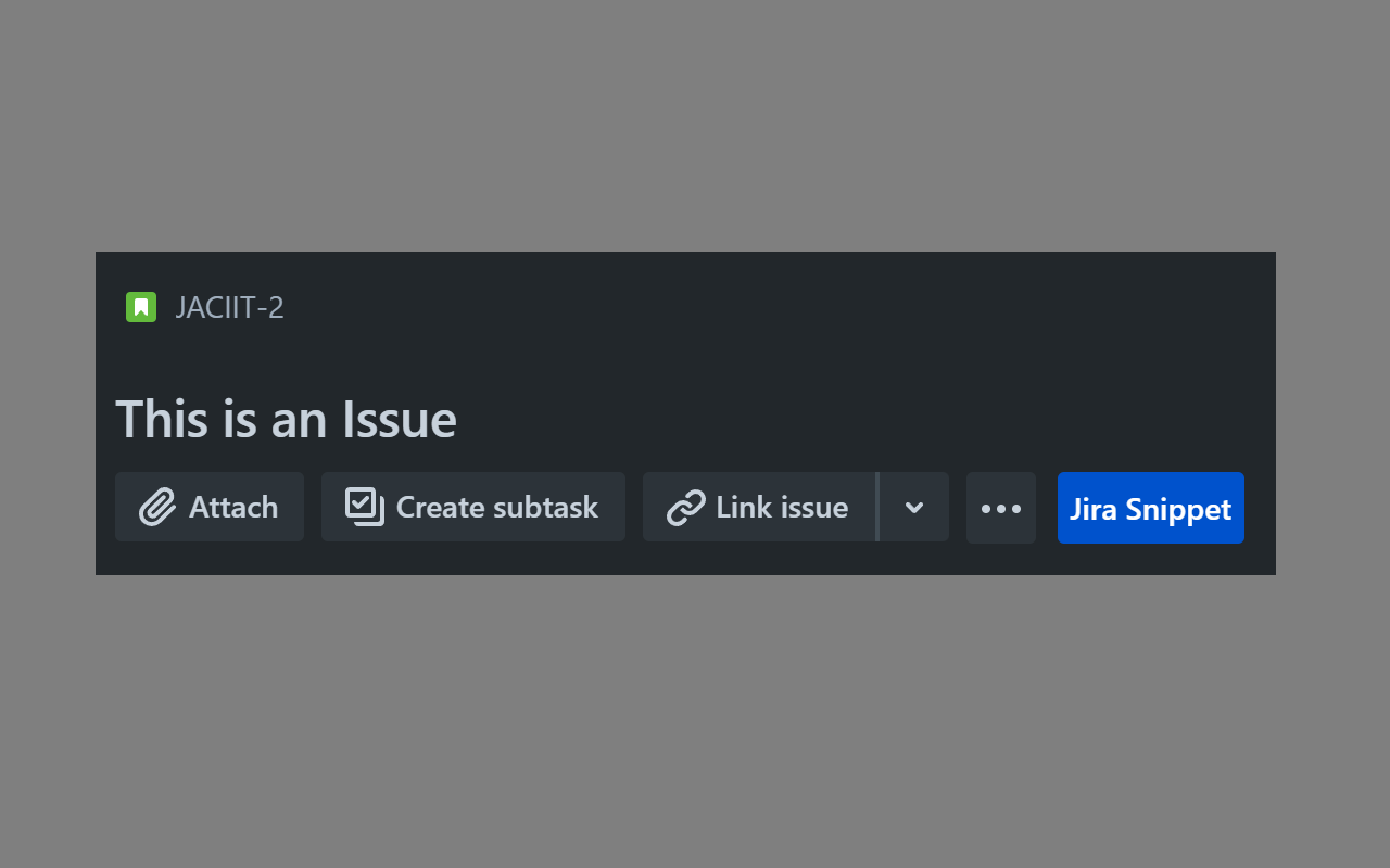 Jira Snippet