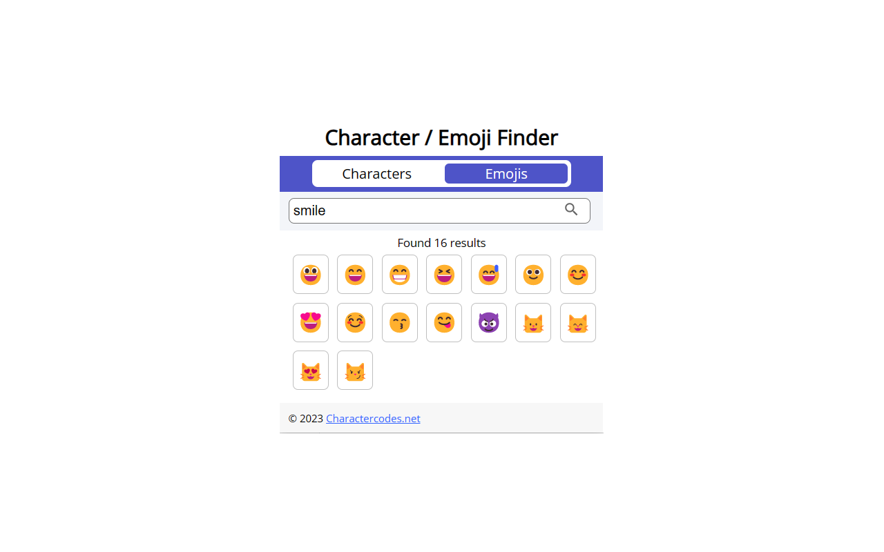 Character / Emoji Finder