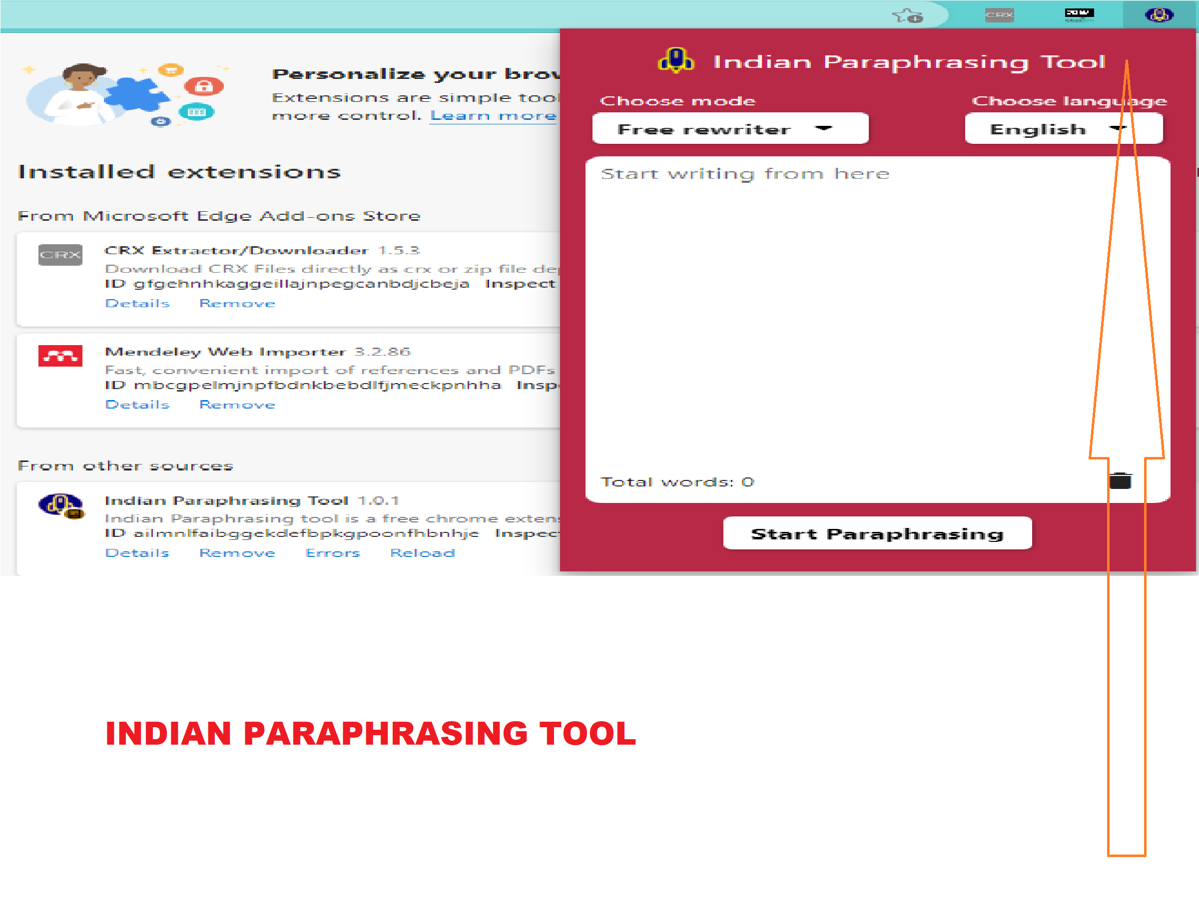 Indian Paraphrasing Tool