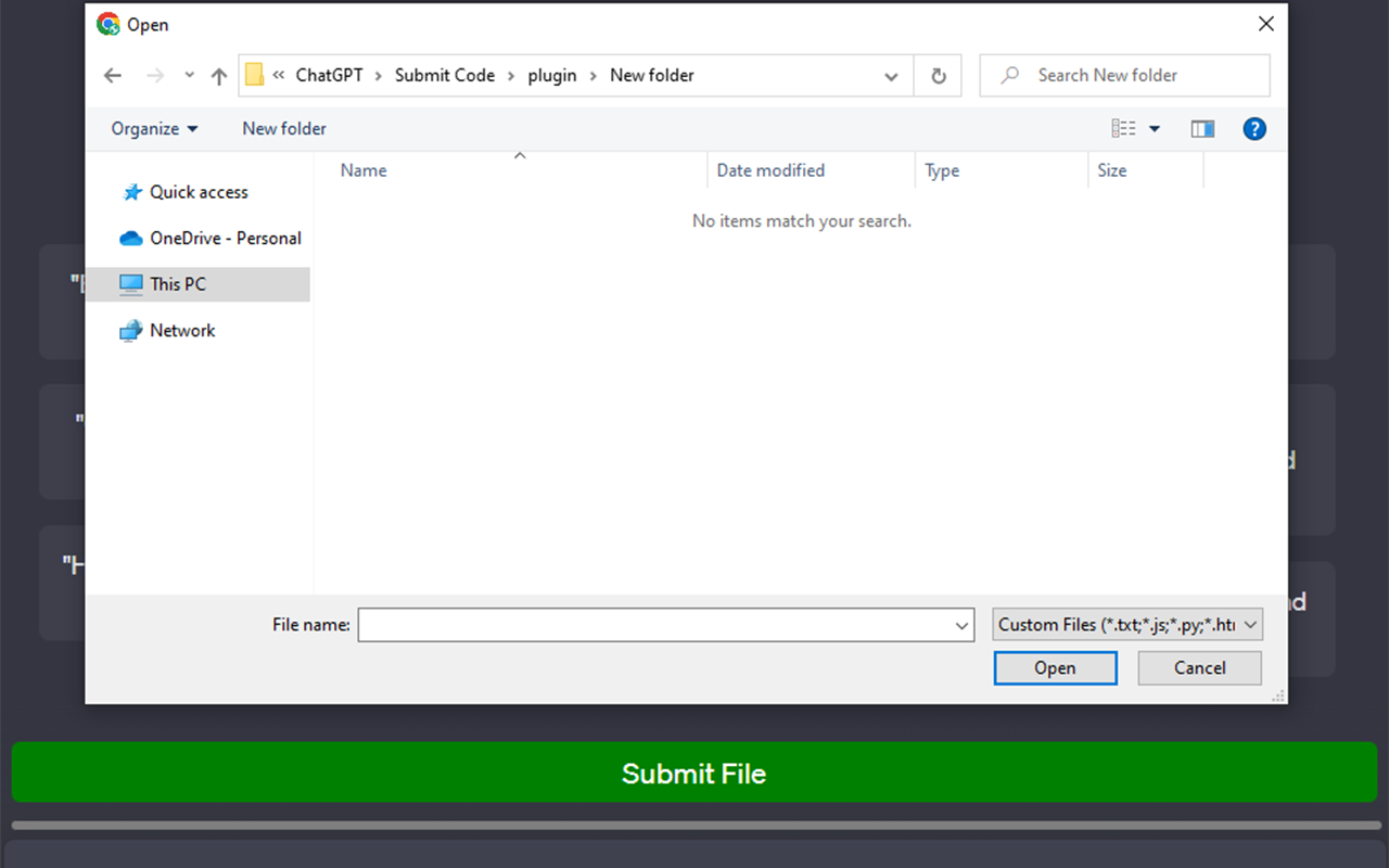 ChatGPT File Uploader
