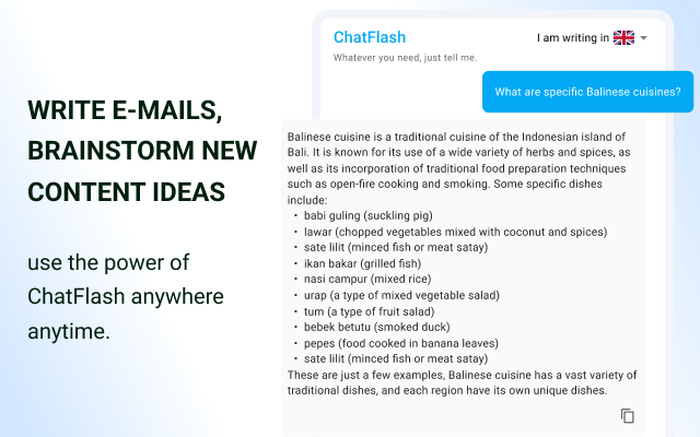 ChatFlash – ChatGPT with your own voice