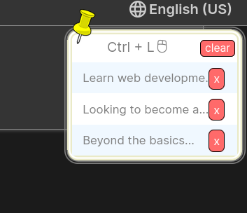 Bookmark in webpage
