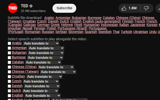 YouTube Subtitle Reader