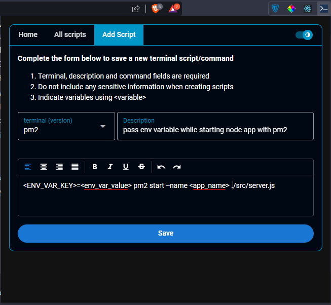 Terminal Command Library
